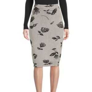 T Tahari Floral Pencil Skirt Large New